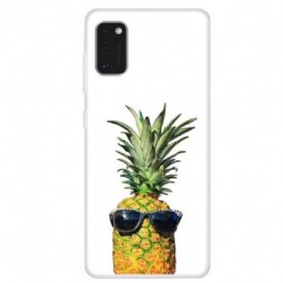 Mobilcover Samsung Galaxy A41 Gennemsigtig Ananas Med Briller