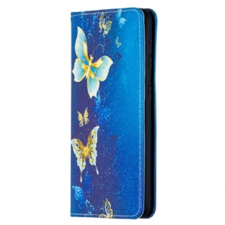 Cover Samsung Galaxy S21 5G Flip Cover Farverige Sommerfugle