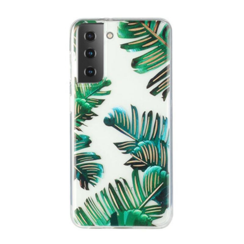Cover Samsung Galaxy S21 5G Sømløse Grønne Blade