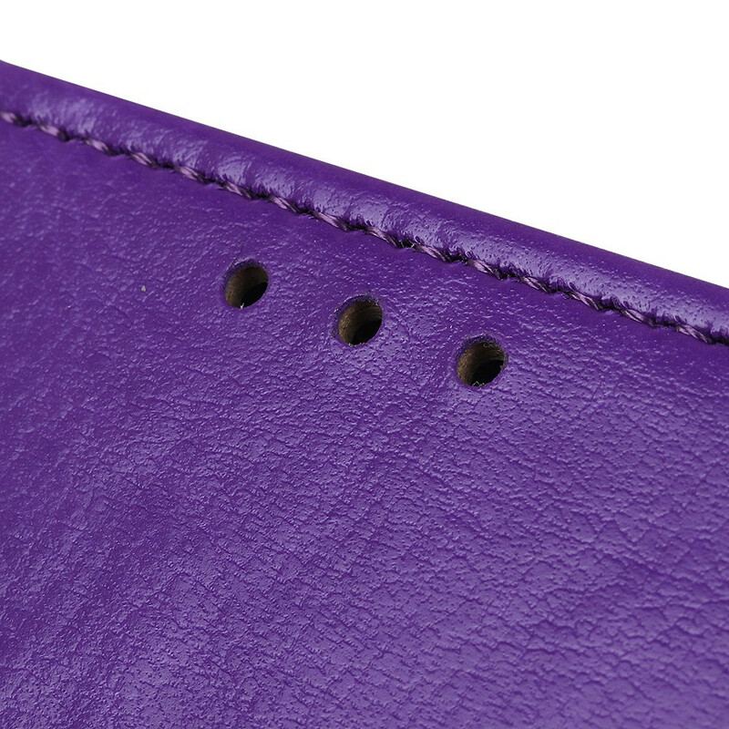 Flip Cover Samsung Galaxy S21 5G Enkel Skinnende Lædereffekt