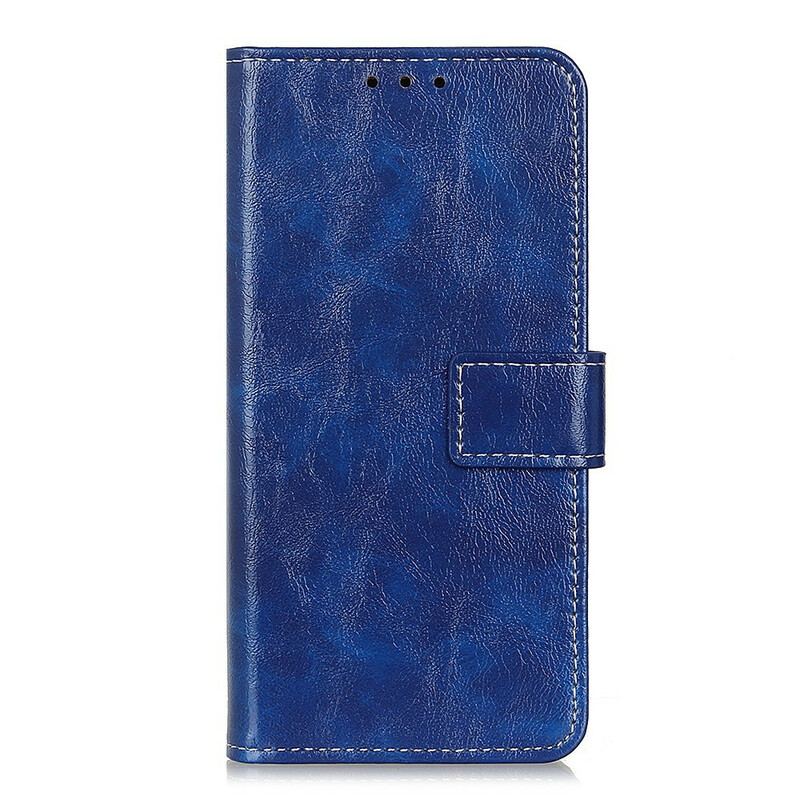 Flip Cover Samsung Galaxy S21 5G Skinnende Og Synlige Sømme