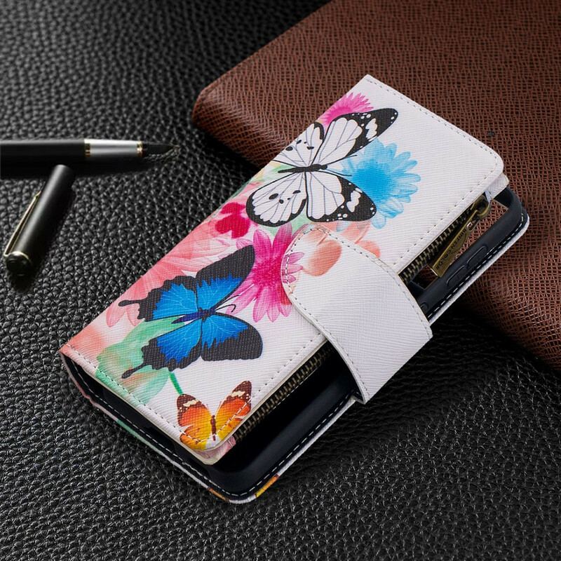 Flip Cover Samsung Galaxy S21 5G Sommerfugle Lynlåslomme