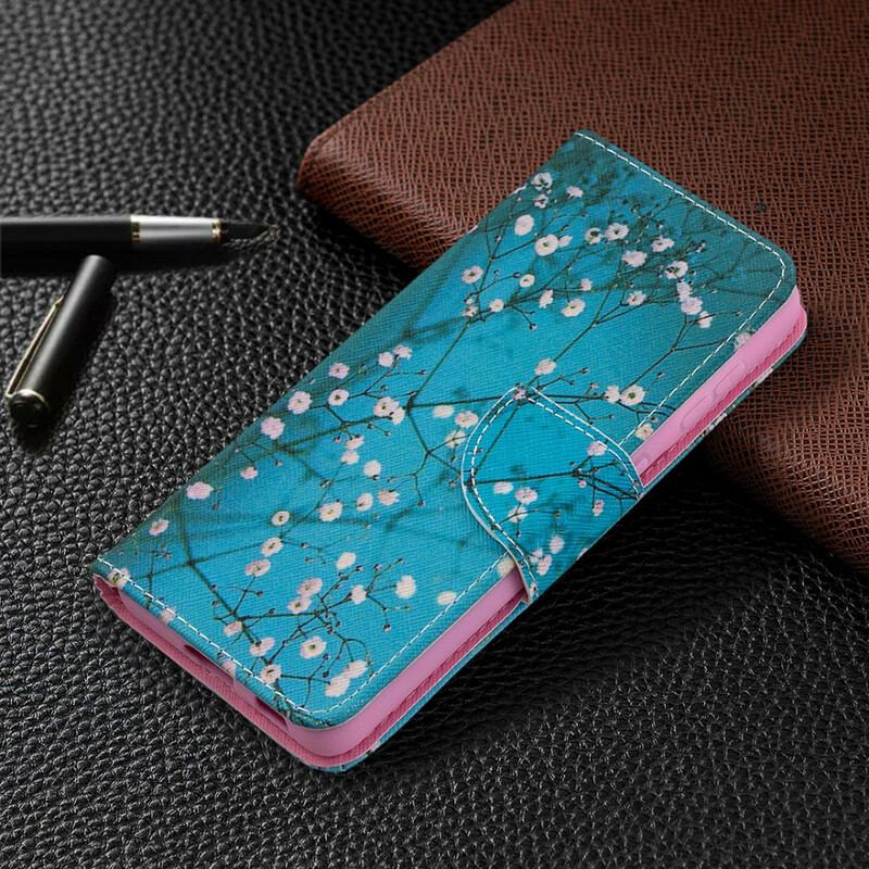 Læder Cover Samsung Galaxy S21 5G Blomstrende Træ