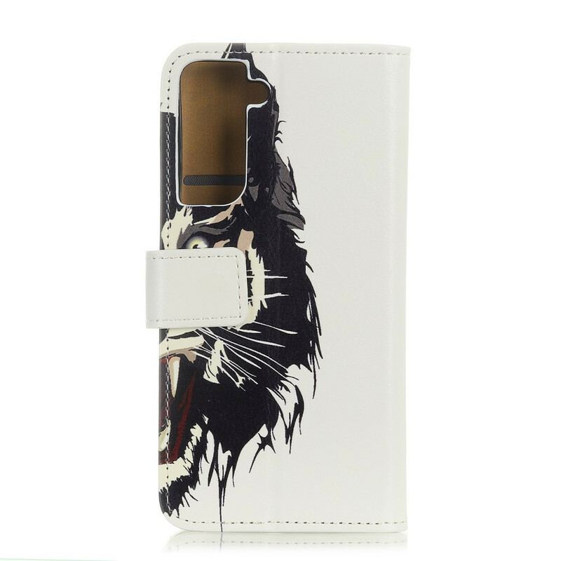 Læder Cover Samsung Galaxy S21 5G Hård Tiger