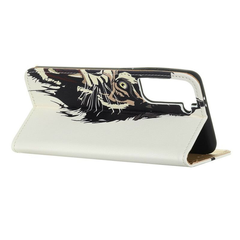 Læder Cover Samsung Galaxy S21 5G Hård Tiger
