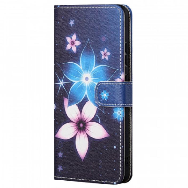 Flip Cover Poco M4 Pro 5G Med Snor Lunar Strap Blomster