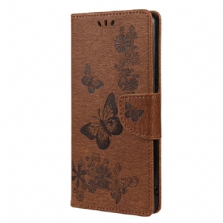 Flip Cover Poco M4 Pro 5G Med Snor Pragtfulde Stropsommerfugle