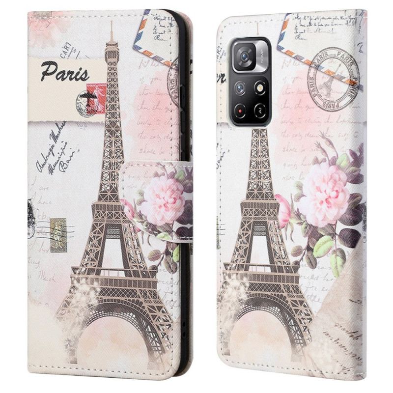 Flip Cover Poco M4 Pro 5G Retro Eiffeltårnet