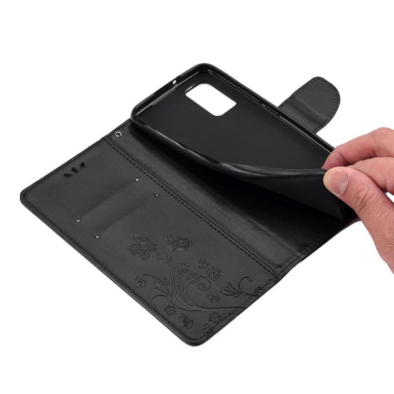Flip Cover Poco M4 Pro 5G Sommerfugle Og Blomster