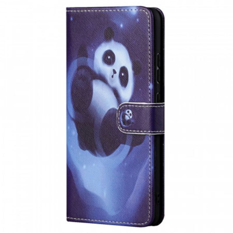 Læder Cover Poco M4 Pro 5G Med Snor Panda Space Med Snor