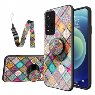 Mobilcover Poco M4 Pro 5G Patchwork Magnetisk Holder