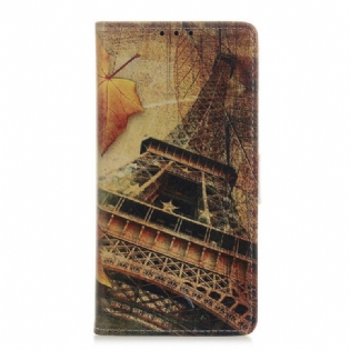 Flip Cover Samsung Galaxy A52 4G / A52 5G / A52s 5G Eiffeltårnet I Efteråret