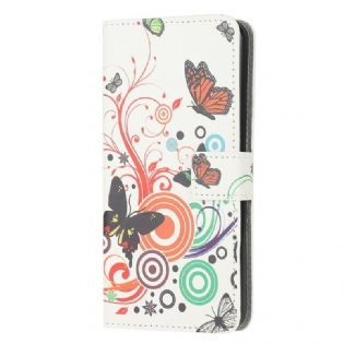 Flip Cover Samsung Galaxy A52 4G / A52 5G / A52s 5G Sommerfugle Og Blomster