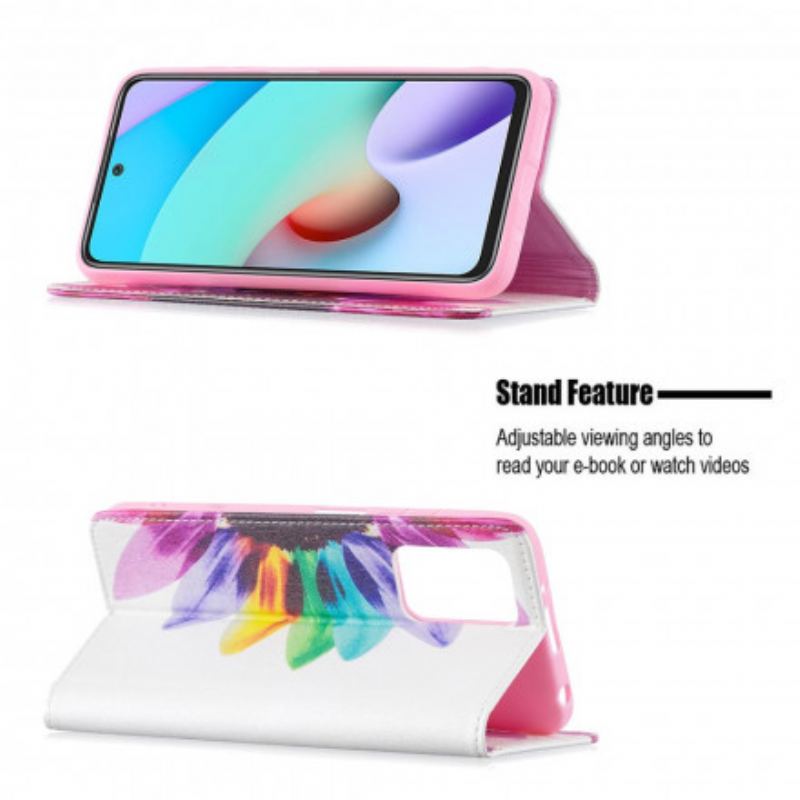 Cover Xiaomi Redmi 10 Flip Cover Akvarel Blomst