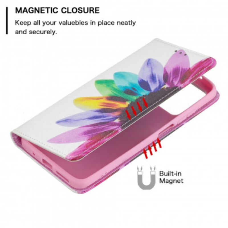 Cover Xiaomi Redmi 10 Flip Cover Akvarel Blomst