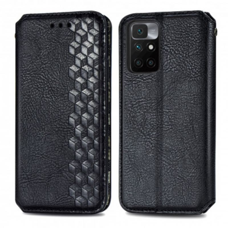 Cover Xiaomi Redmi 10 Flip Cover Diamanttekstur I Lædereffekt