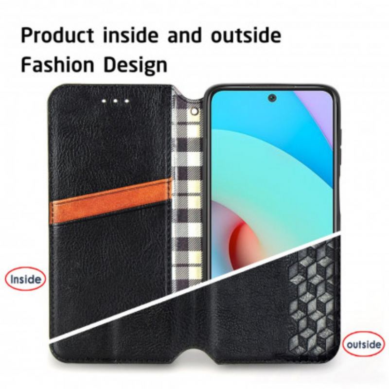 Cover Xiaomi Redmi 10 Flip Cover Diamanttekstur I Lædereffekt