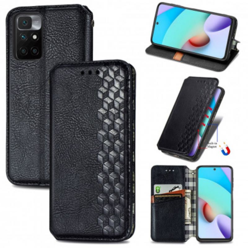 Cover Xiaomi Redmi 10 Flip Cover Diamanttekstur I Lædereffekt