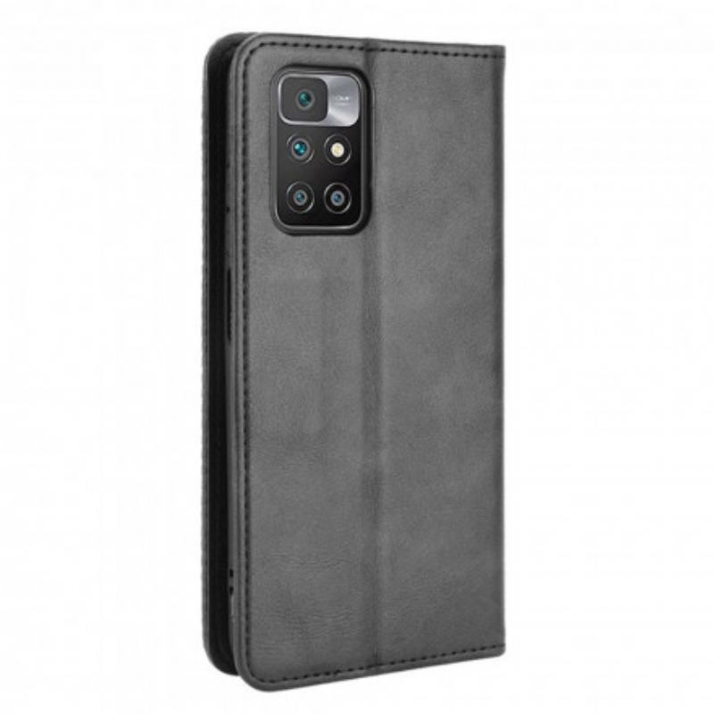Cover Xiaomi Redmi 10 Flip Cover Stiliseret Vintage Lædereffekt