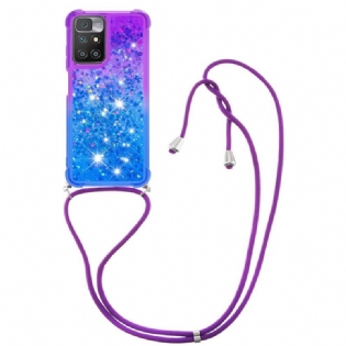 Cover Xiaomi Redmi 10 Silikone Pailletter Og Snor