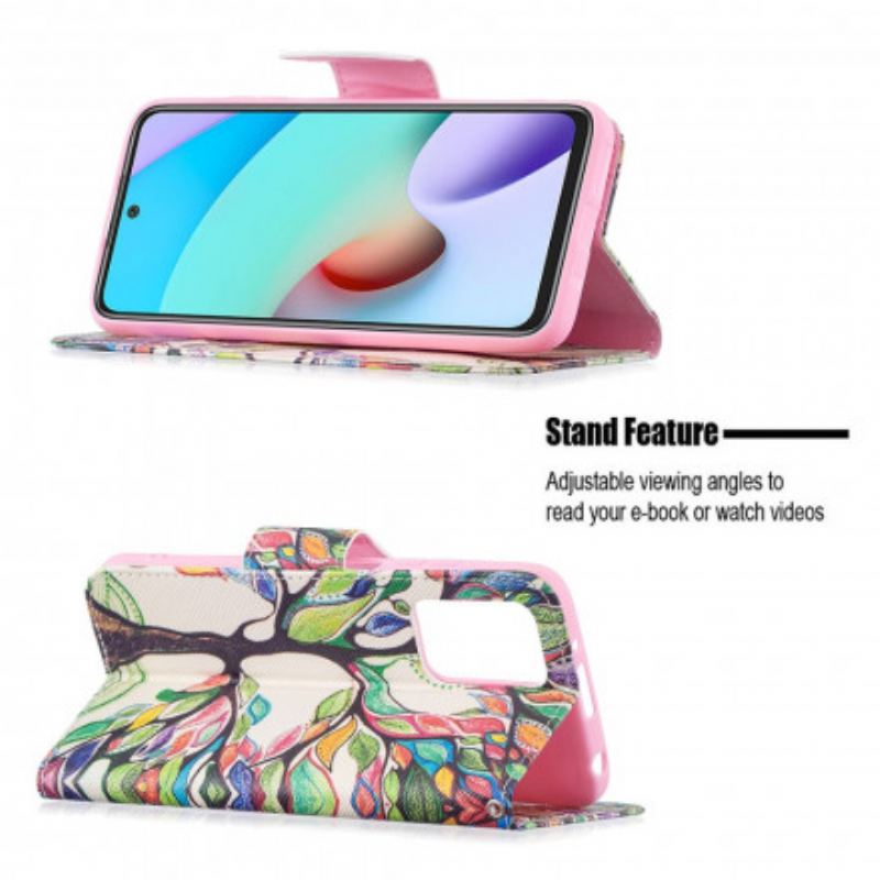 Flip Cover Xiaomi Redmi 10 Farverigt Træ