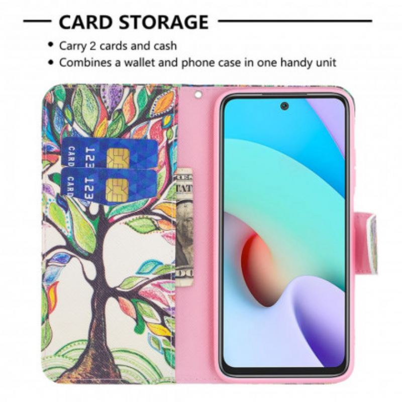 Flip Cover Xiaomi Redmi 10 Farverigt Træ