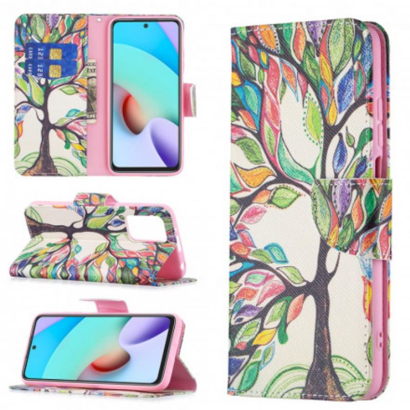 Flip Cover Xiaomi Redmi 10 Farverigt Træ