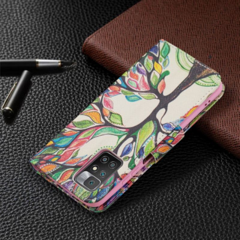 Flip Cover Xiaomi Redmi 10 Farverigt Træ