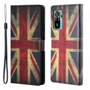 Flip Cover Xiaomi Redmi 10 Med Snor Englands Flag Med Snor