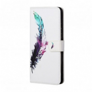 Flip Cover Xiaomi Redmi 10 Med Snor Fjer Med Snor