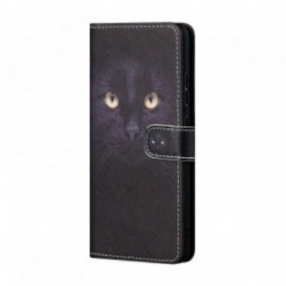 Flip Cover Xiaomi Redmi 10 Med Snor Strappy Black Cat Eyes