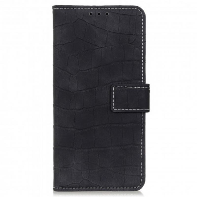 Flip Cover Xiaomi Redmi 10 Vintage Krokodilleskindstil