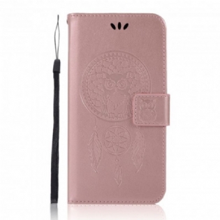 Læder Cover Xiaomi Redmi 10 Drømmefanger Ugle I Lædereffekt