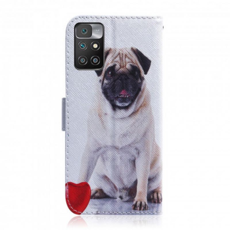 Læder Cover Xiaomi Redmi 10 Mops Hund