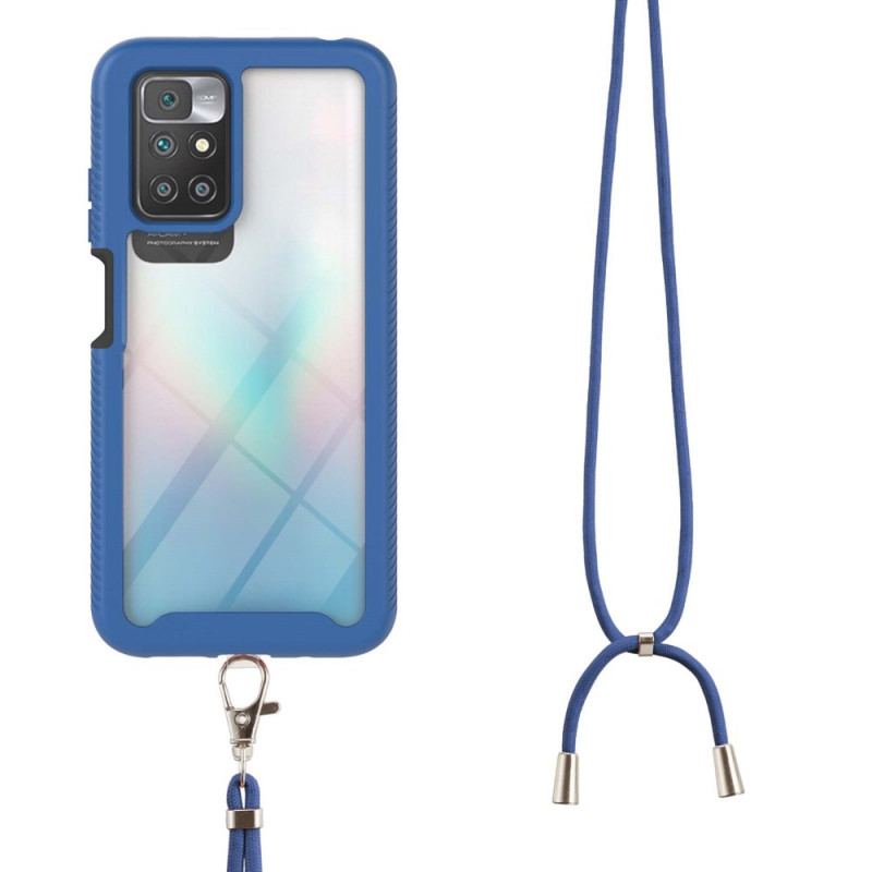 Mobilcover Xiaomi Redmi 10 Hybrid Med Ledning Og Farvet Kontur