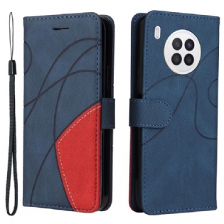 Flip Cover Honor 50 Lite Tofarvet Signatur Imiteret Læder
