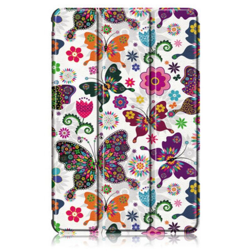 Cover Samsung Galaxy Tab S7 FE Forbedrede Sommerfugle Og Blomster
