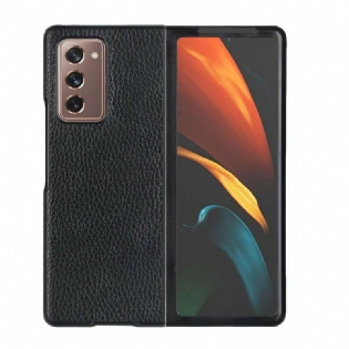 Cover Samsung Galaxy Z Fold 2 Ægte Tekstureret Litchi Læder