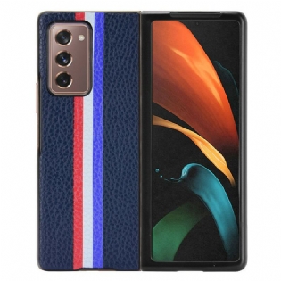 Cover Samsung Galaxy Z Fold 2 Tricolor Litchi Imiteret Læder