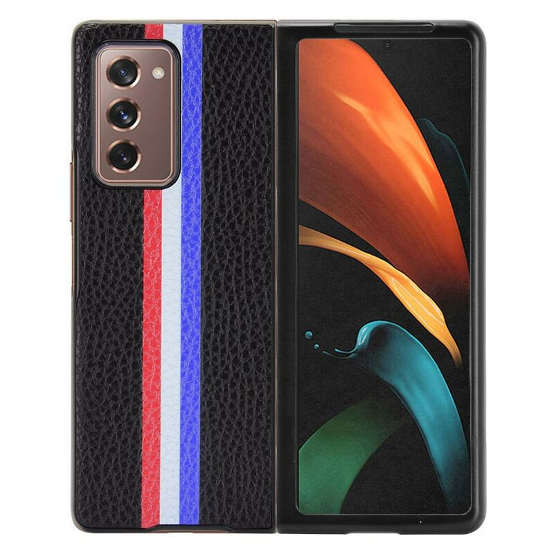 Cover Samsung Galaxy Z Fold 2 Tricolor Litchi Imiteret Læder