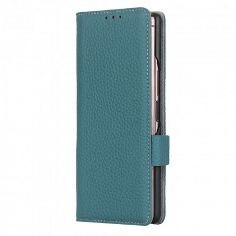 Flip Cover Samsung Galaxy Z Fold 2 Ægte Litchi Læder