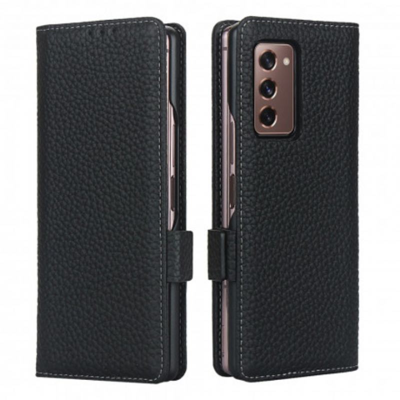 Flip Cover Samsung Galaxy Z Fold 2 Ægte Litchi Læder