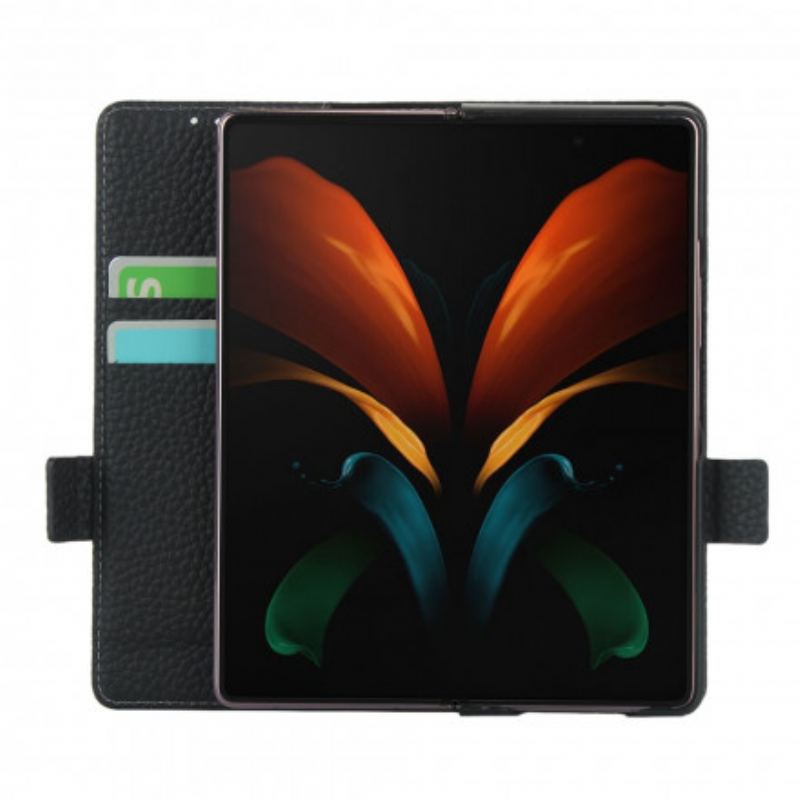Flip Cover Samsung Galaxy Z Fold 2 Ægte Litchi Læder