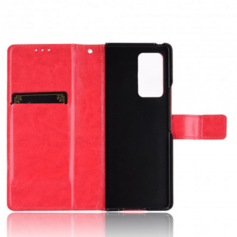 Flip Cover Samsung Galaxy Z Fold 2 Prangende Kunstlæder