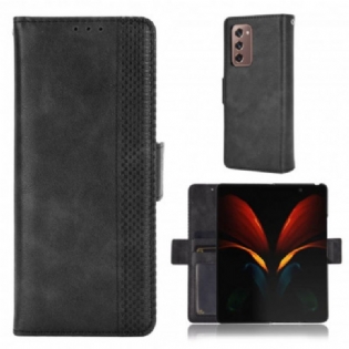Flip Cover Samsung Galaxy Z Fold 2 Stiliseret Lædereffekt