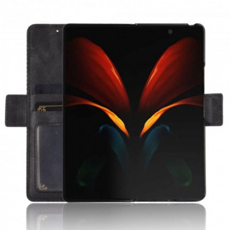 Flip Cover Samsung Galaxy Z Fold 2 Stiliseret Lædereffekt