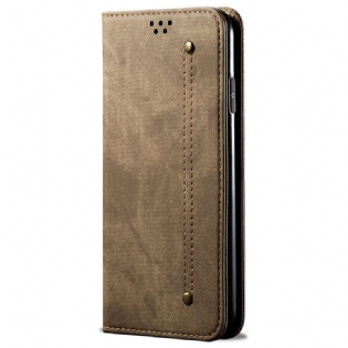 Cover Samsung Galaxy M52 5G Flip Cover Denim Stof