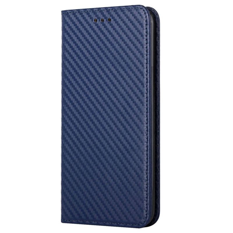 Cover iPhone 14 Med Snor Flip Cover Strappy Carbon Fiber Style