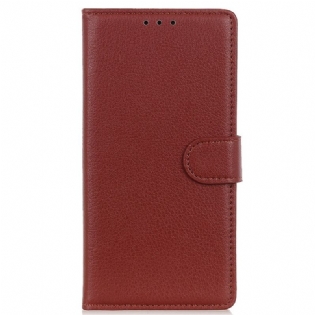 Læder Cover iPhone 14 Traditionelt Litchi