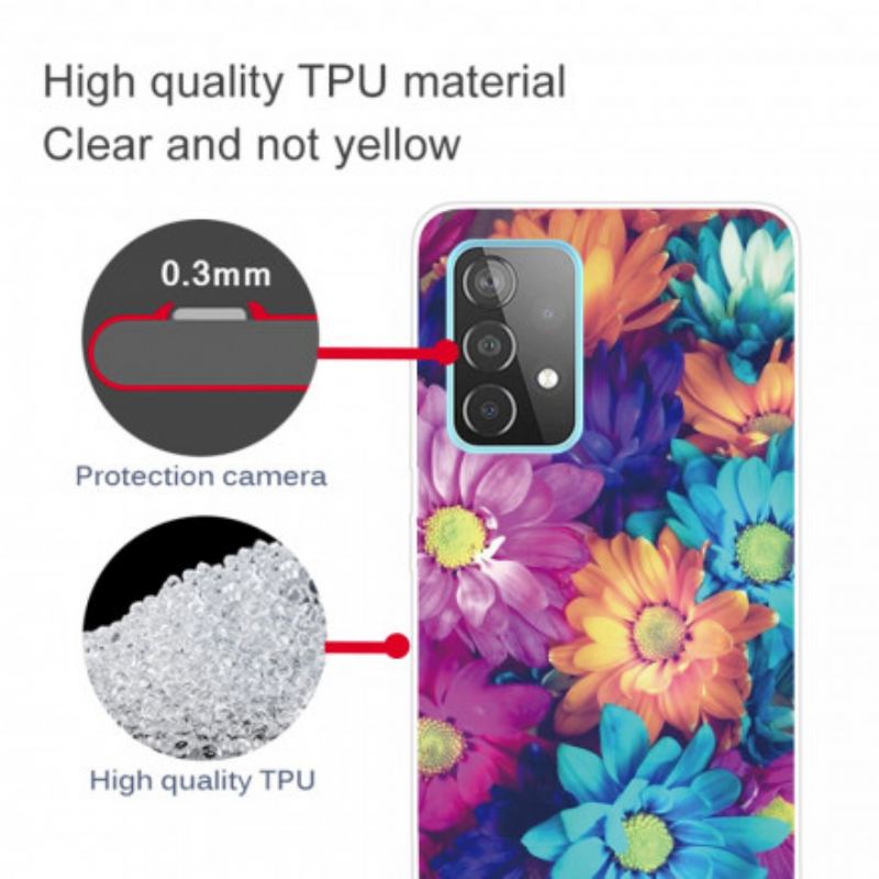 Cover Samsung Galaxy A32 5G Fleksible Blomster